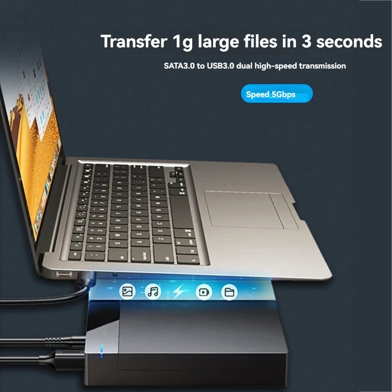 Корпус для HDD SATA с адаптером USB 3.0, внешний бокс для жесткого диска 3.5 дюйма, SSD-накопитель до 10 ТБ, для ПК и ноутбуков, с вилкой стандарта США - DTB3 (art.: 3920dc708aaef) - 3920dc708aaef
