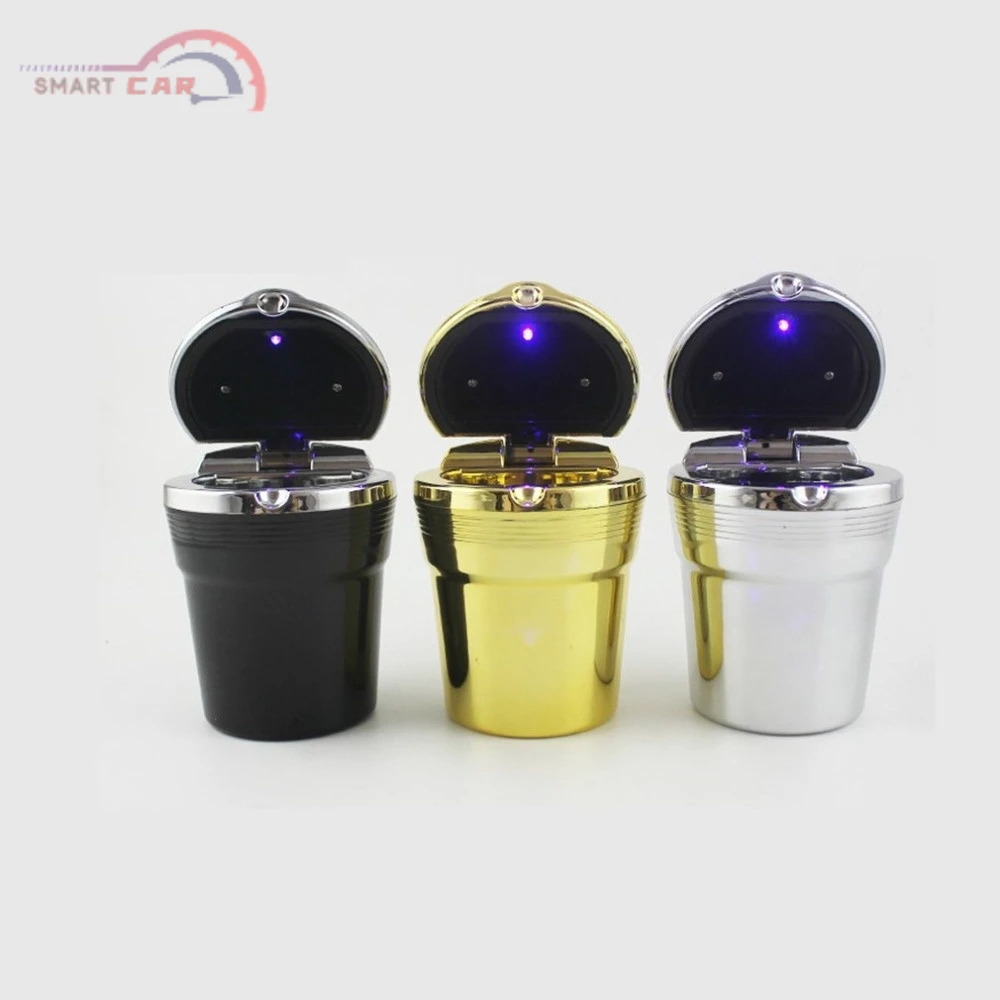

Car ashtray LED light ashtray square metal car ashtray 2022