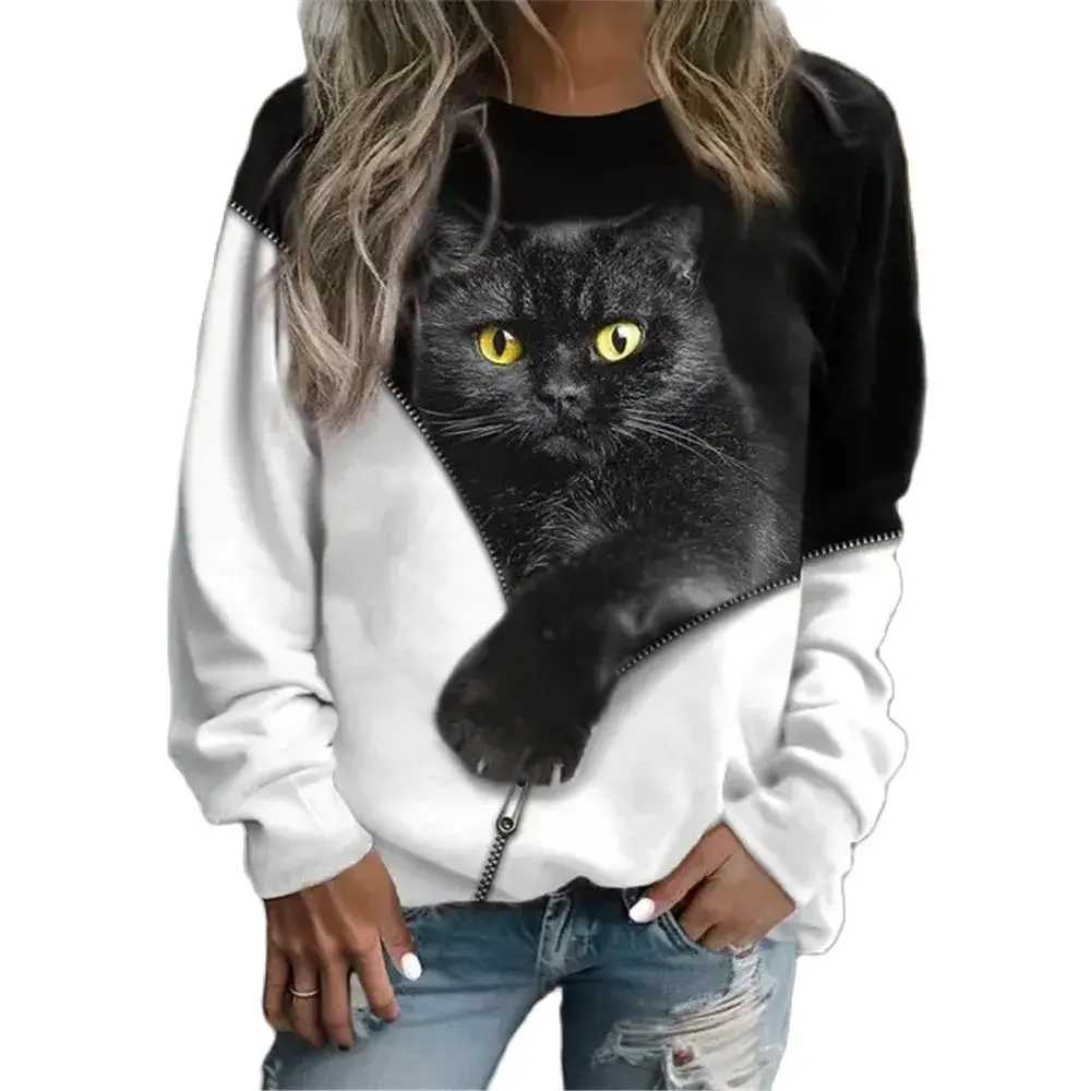 

Женская толстовка с капюшоном, на молнии, с круглым вырезом