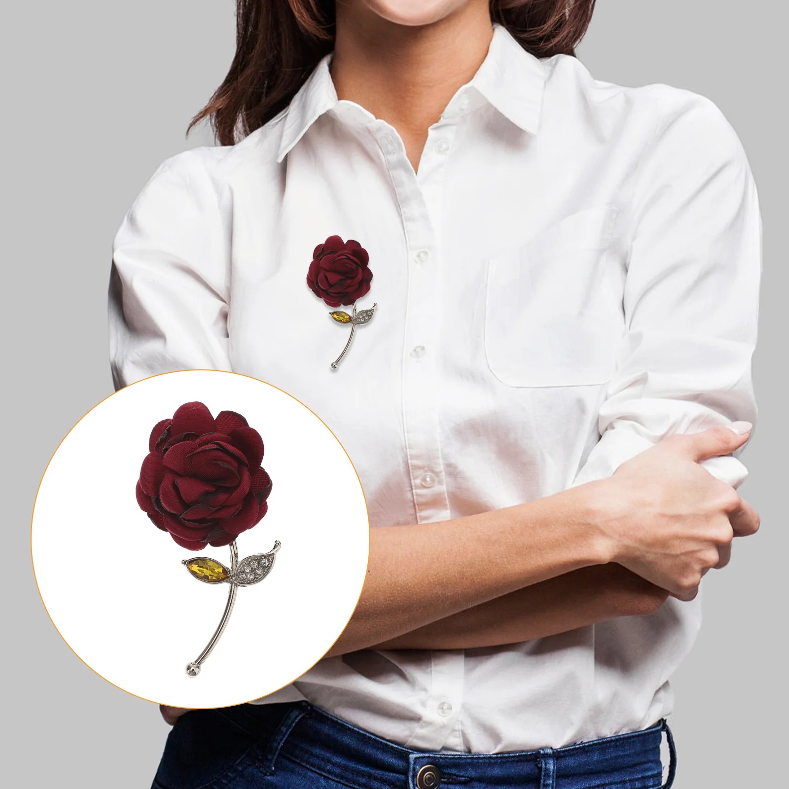 

Rhinestone Brooch Pin Flower Brooch Jewelry Floral Pin Jewelry Rose Pin