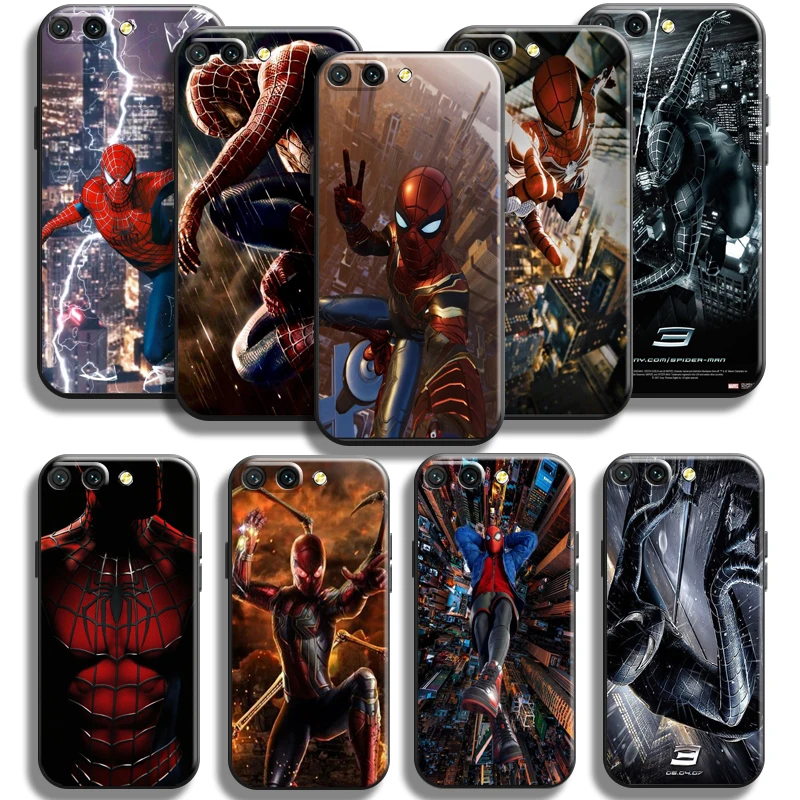 

Avengers Spiderman For Huawei Honor 10 10i 9 9A For Honor 10X 9X Pro Lite Phone Case Silicone Cover Liquid Silicon Black Coque