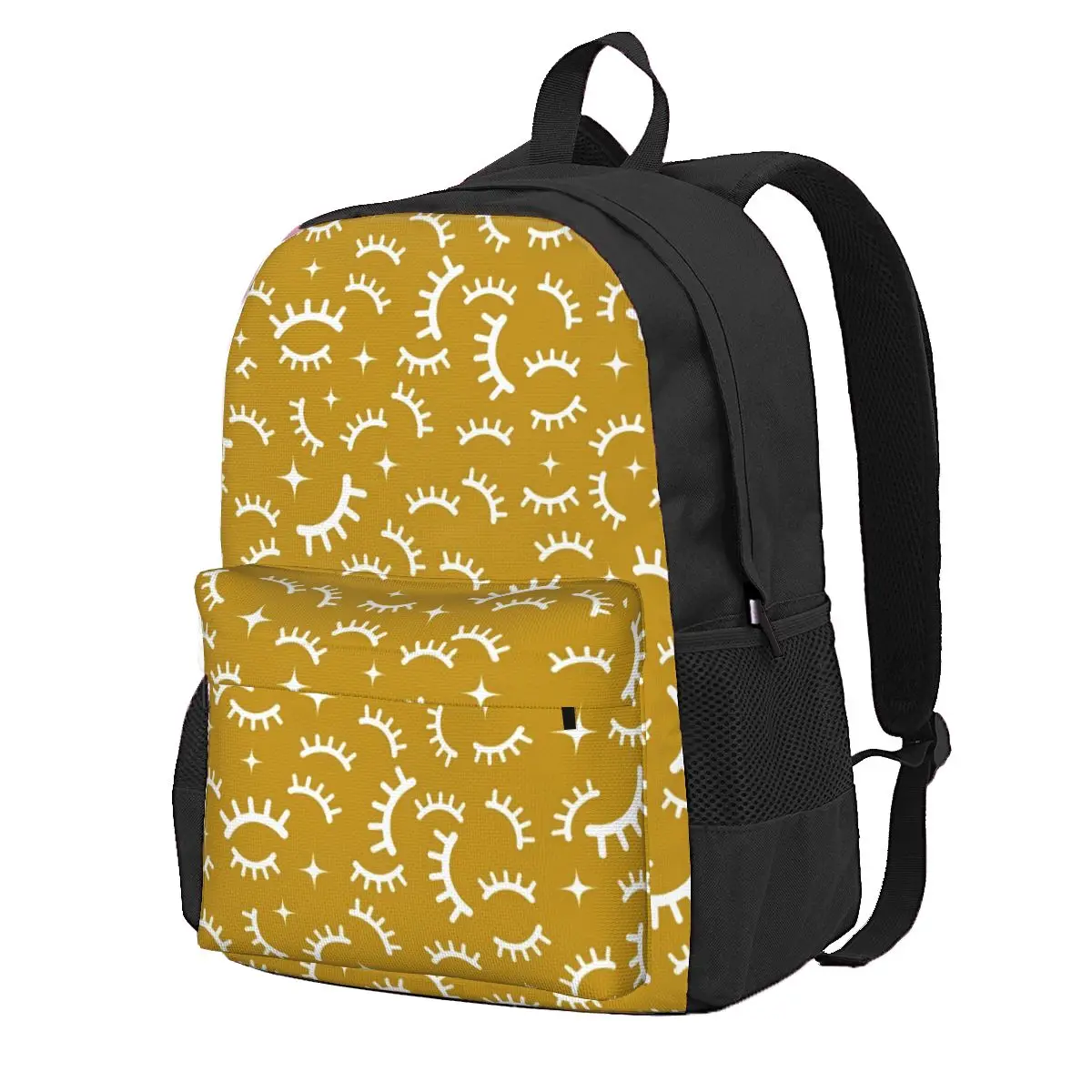 

Eyelashes Backpack Youth Cartoon Closed Eyes Soft Backpacks Polyester Kawaii High School Bags Workout Colorful Rucksack