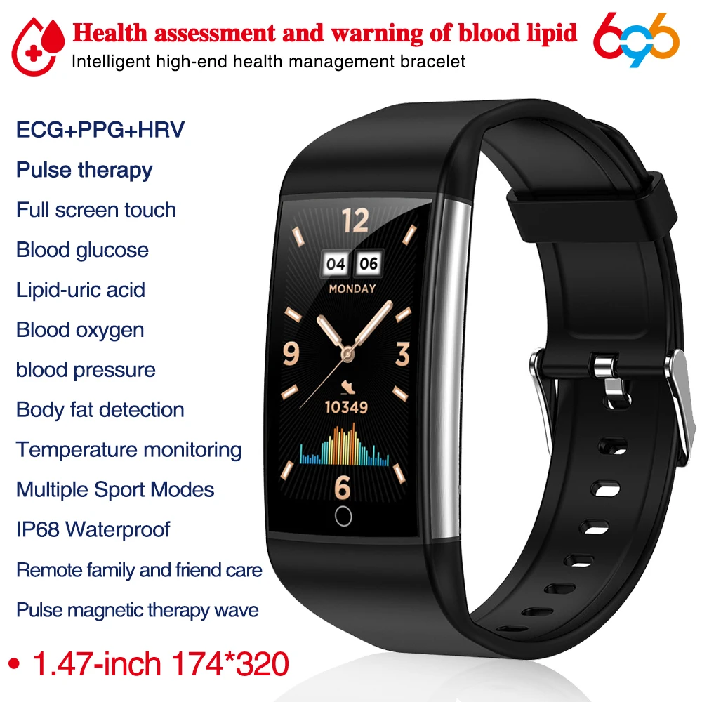 

Смарт-часы ECG PPG HRV с измерением уровня сахара в крови