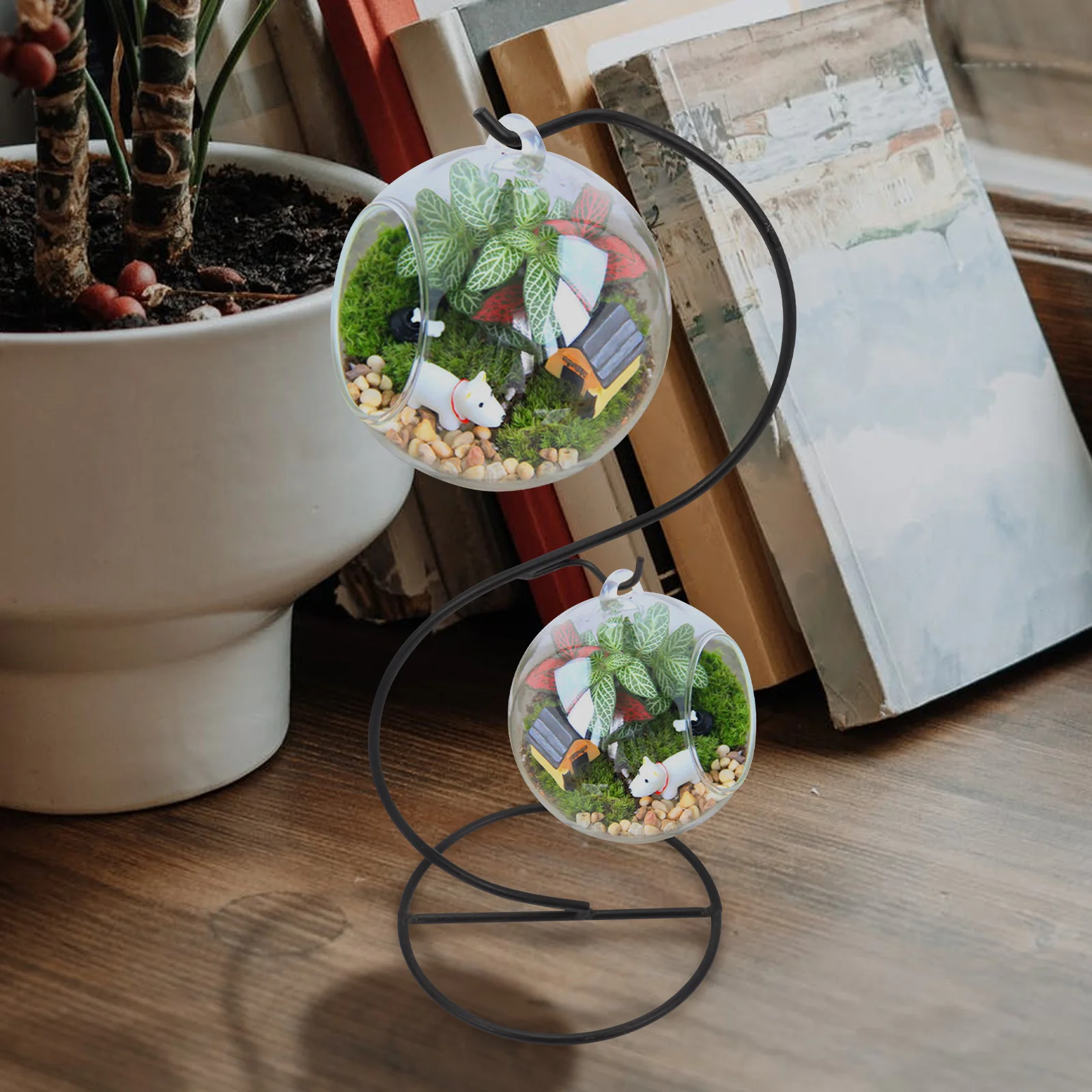 2 шт. микропейзаж железная рама подвесная корзина кронштейн настольная подставка