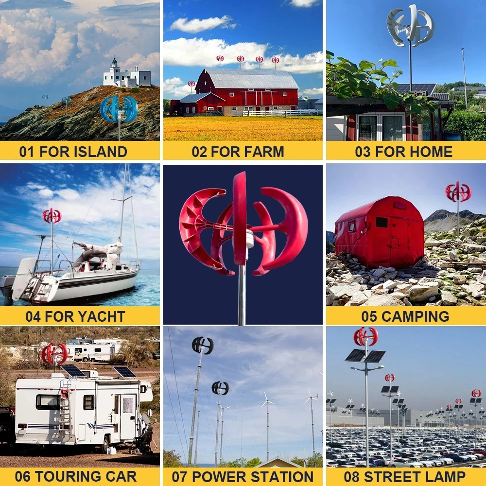 Вертикальная ветряная турбина 1000 Вт 12 В 24 ветряной генератор с вертикальной осью