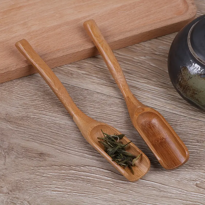 

New Natural Bamboo Tea Spoon Honey Sauce Suger Wooden Spoons Coffee Scoop Tea Utensil Kitchen Accessorie Tableware
