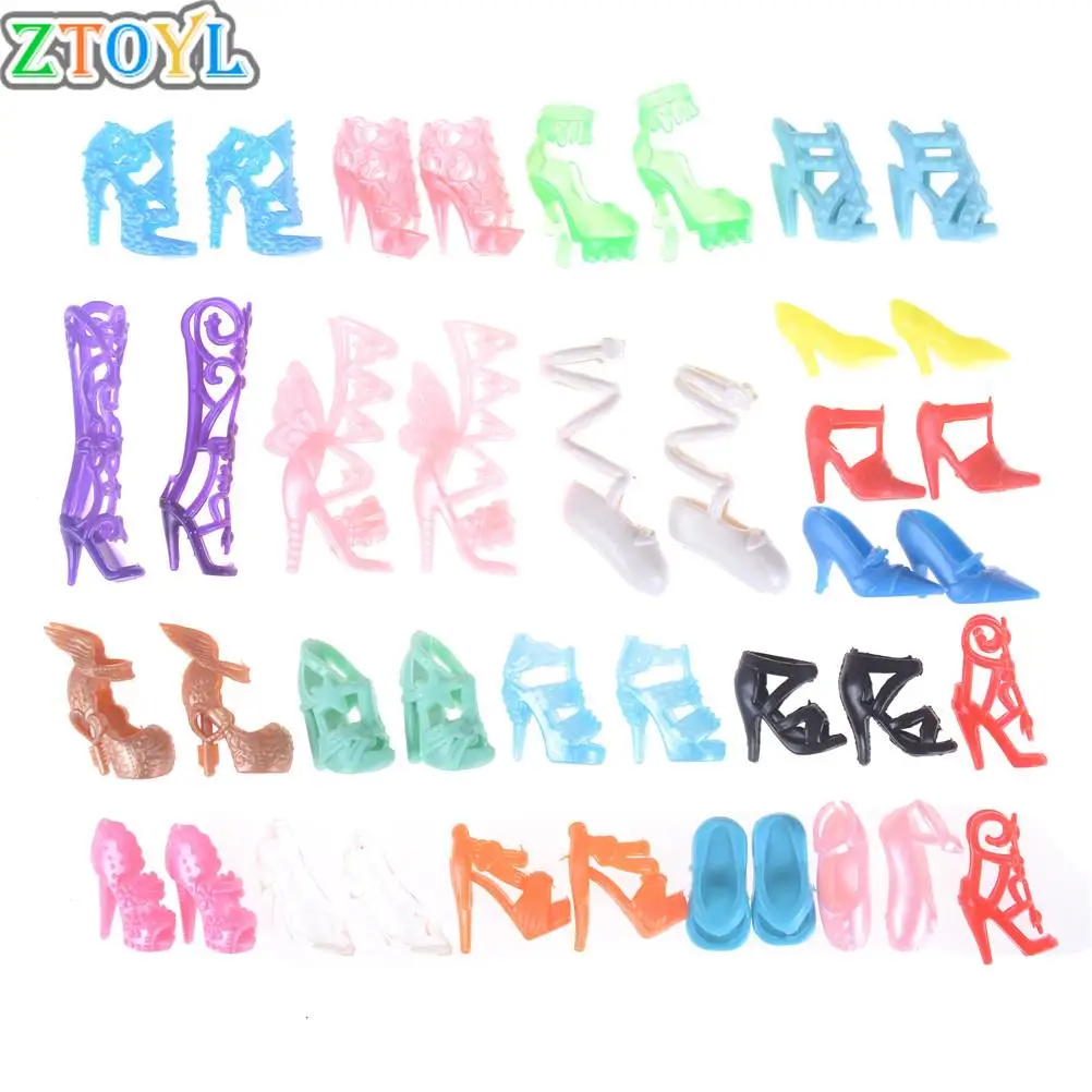 

1Set=20 pairs new Baby Toy Doll Shoes Fashion Cute Colorful Assorted shoes for Mini Doll with Different styles High Quality