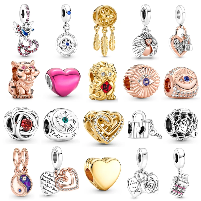 

2022 New Women's Jewelry Pandora 925 Sterling Silver Bracelet Beads Charms Advanced Party Accessories