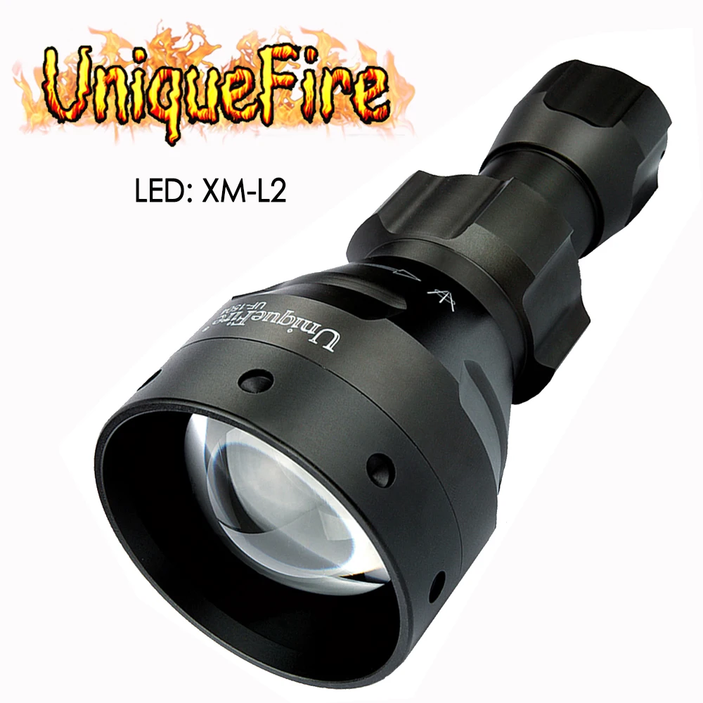 

UniqueFire 1504 XM-L2 Flashlight 1200LM 5 Modes White Light LED Torch 67mm Convex Lens Zoom Focus Lamp Lantern