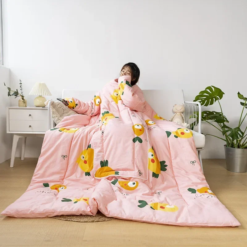 

Sleeping Bag Anti Kick Cotton Quilt Lazy Person Cotton Quilt Pillow With Sleeves Warm Blanket Multifunctional Home Pillow Blanke