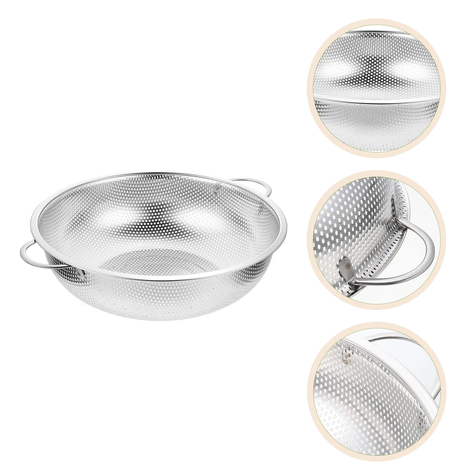 

Basket Strainer Colander Washing Steel Bowl Stainless Mesh Rice Kitchen Vegetable Metal Wash The Sink Over Handle Strainers Fine