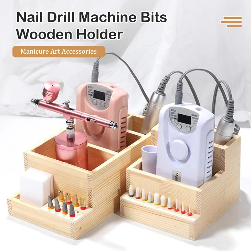 

Машинка для маникюра с деревянным держателем, аксессуар «сделай сам» для обучения Нейл-Арту, демонстрационная коробка для инструментов для...