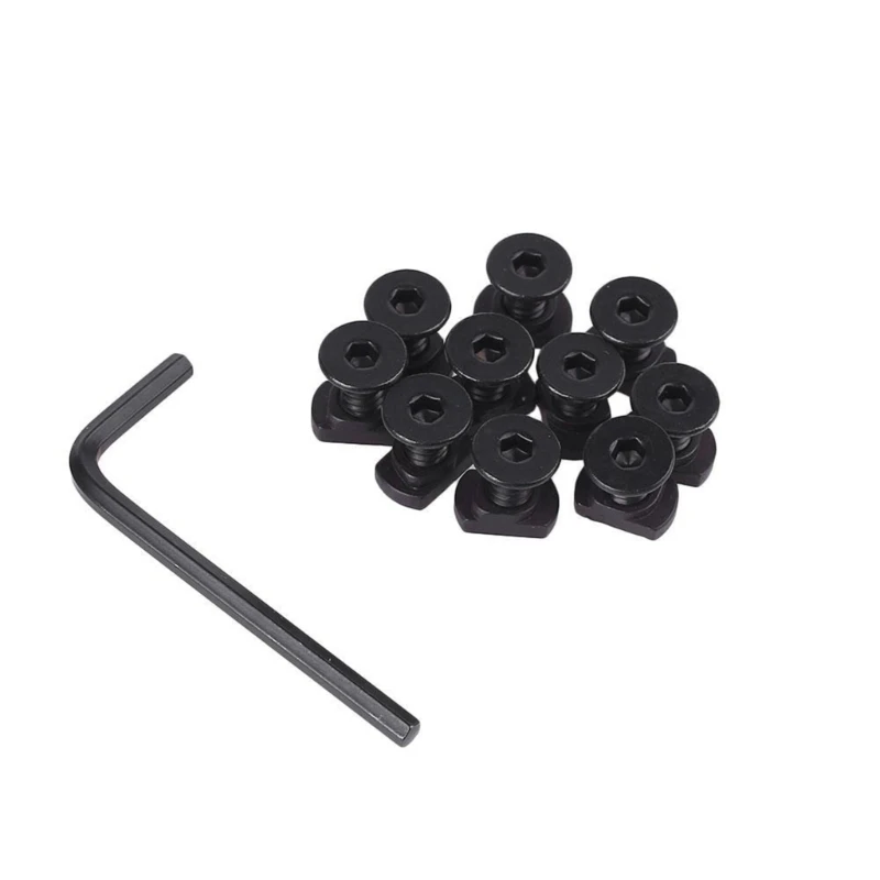 

10Pcs Thread Locking Screws, Wrench and Nut for Rail System 12'' T-Nut Screws