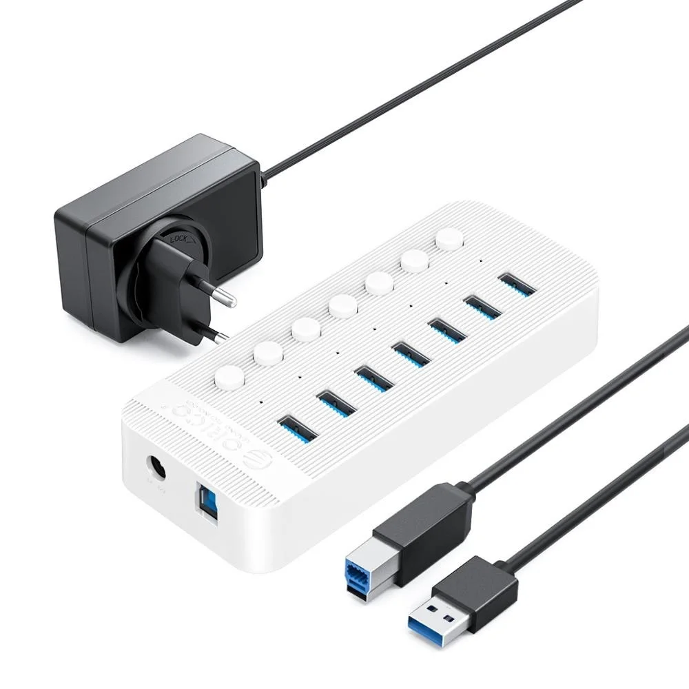 

New ORICO Industrial USB 3.0 HUB 7/10/13/16 ABS USB OTG Splitter On/Off Switch With 12V Power Adapter Support Charger For