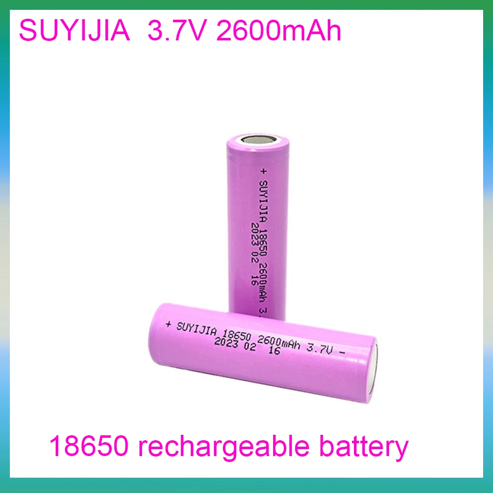 

18650 3.7V 2600mAh Full Capacity Brand Rechargeable Li-ion Battery for Flashlight Headlight Walkie-talkie with 4.2V1A Charger