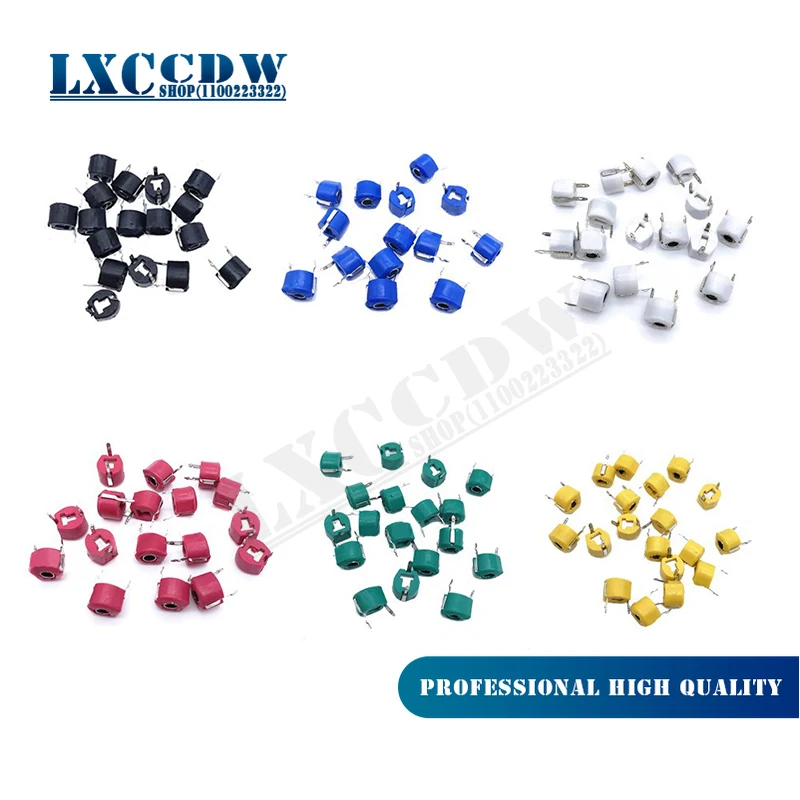 

5pcs JML06-1 6mm 5PF 10PF 20PF 30PF 40PF 50PF 60PF 70PF 120PF trimmer Adjustable capacitor 5P 10P 20P 30P 40P 50P 60P 70P 120P