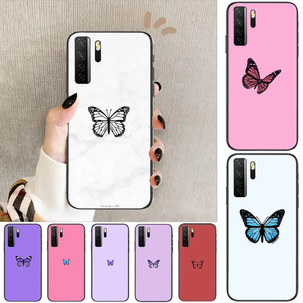 

butterfly in the sky Black Soft Cover The Pooh For Huawei Nova 8 7 6 SE 5T 7i 5i 5Z 5 4 4E 3 3i 3E 2i Pro Phone Case cases