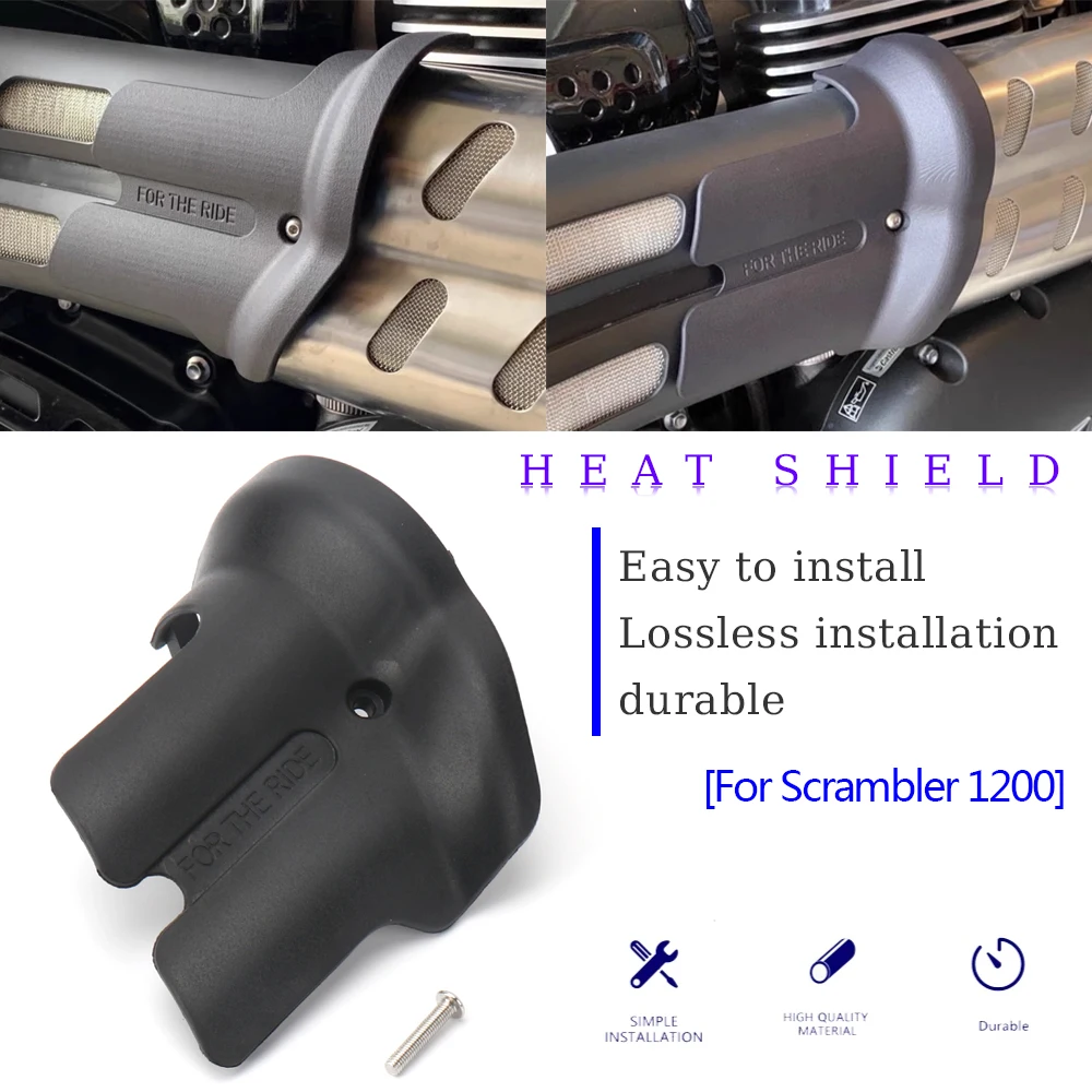 

For SCRAMBLER Scrambler 1200 New Motorcycle Accessories Heat Shield Curve Exhaust Muffler Pipe Cover Black Guard