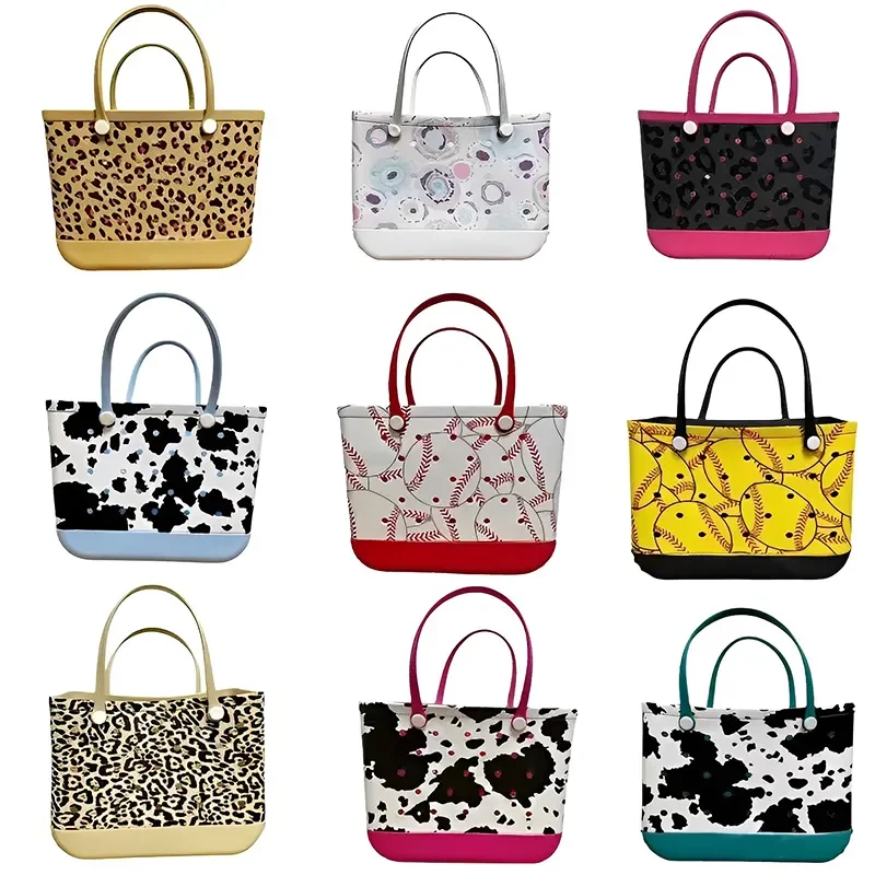 

Rubber Picnic Large Handbag Travel Basket Bag Capacity Sandproof Shoulder Waterproof Tote Storage Silicone Bags Soft Beach EVA