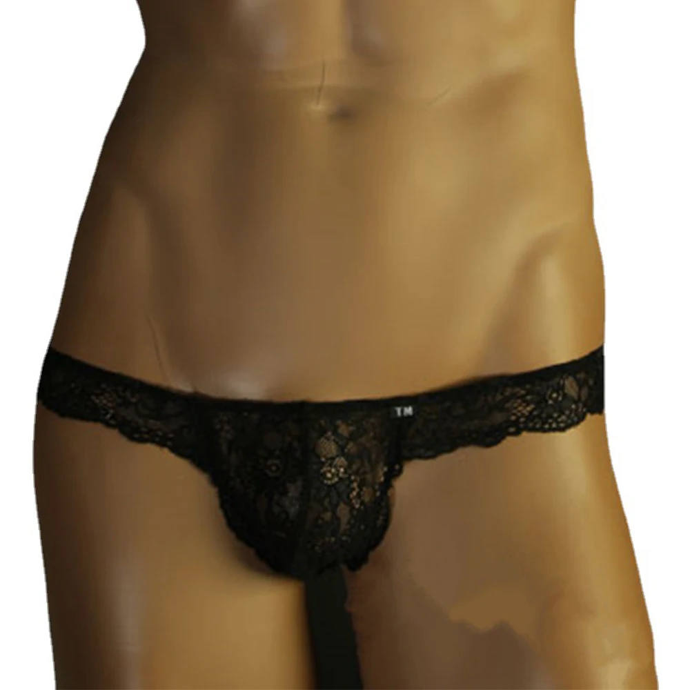 

Кружевное нижнее белье, мужские Трусы-стринги, гей-трусы с карманом, нижнее белье с низкой талией, зеленые стринги 2022