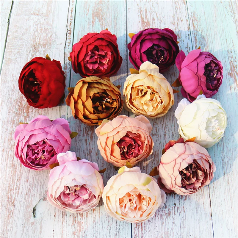 

10Pcs Christmas Artificial Silk Camellia Flower Heads For DIY Wedding Wall Arch Background Birthday Party Decoration Home Supply