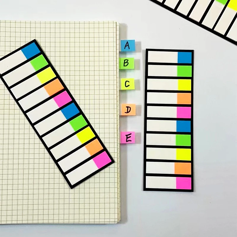 

1Pcs Fluorescence Label Memo Pad Index Mark Stickers Sticky Notes Bookmarks Sticker Stationery School Office Supply