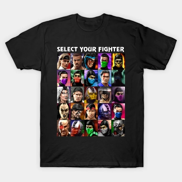 

Men Tshirt Select Your Fighter Umk3 Mortal Kombat T Shirt Printed T-Shirt Tees Top