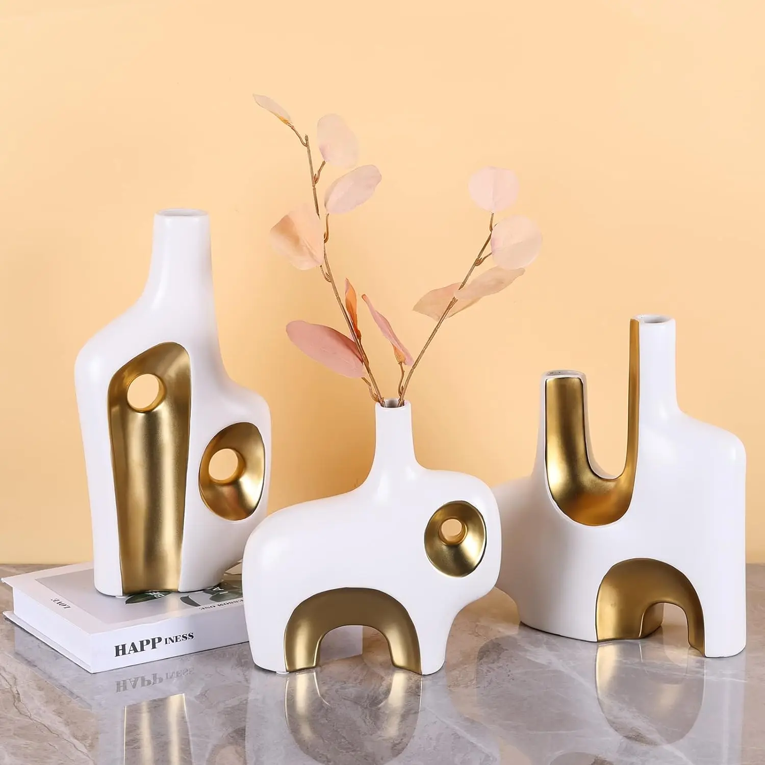 

Creative Ceramic Vase Modern Art Vase Home Decoration Dried Flower Arrangement Container Living Room Decoration Accessories
