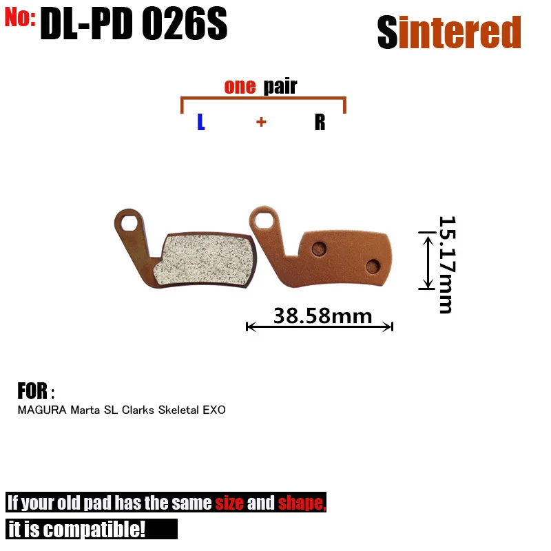 DELT 4 пары велосипедных дисковых тормозных колодок для MAGURA Card SL Clarks Skeletal EXO MTB Mountain