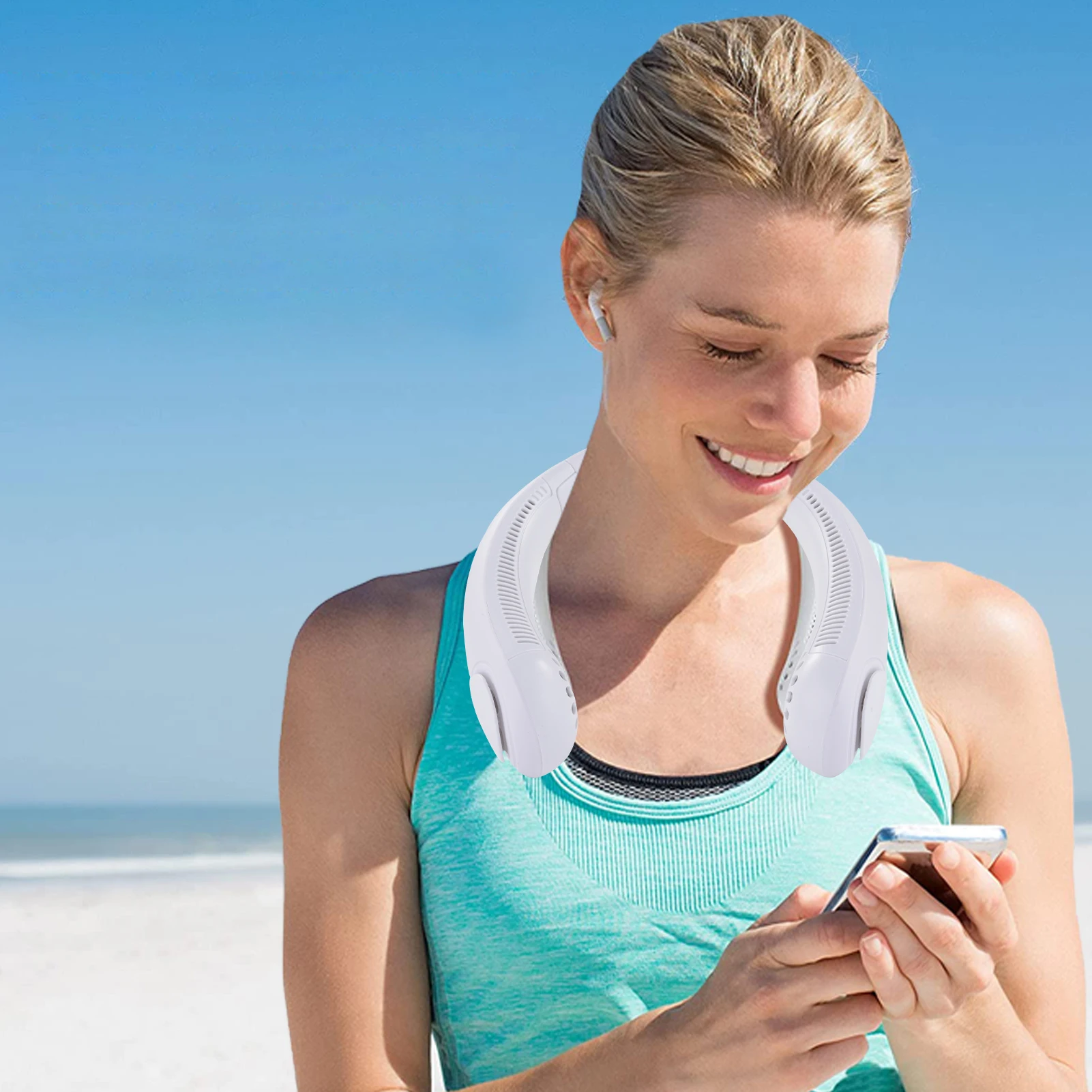 Шейный вентилятор портативный шейный без использования рук 1200 мАч