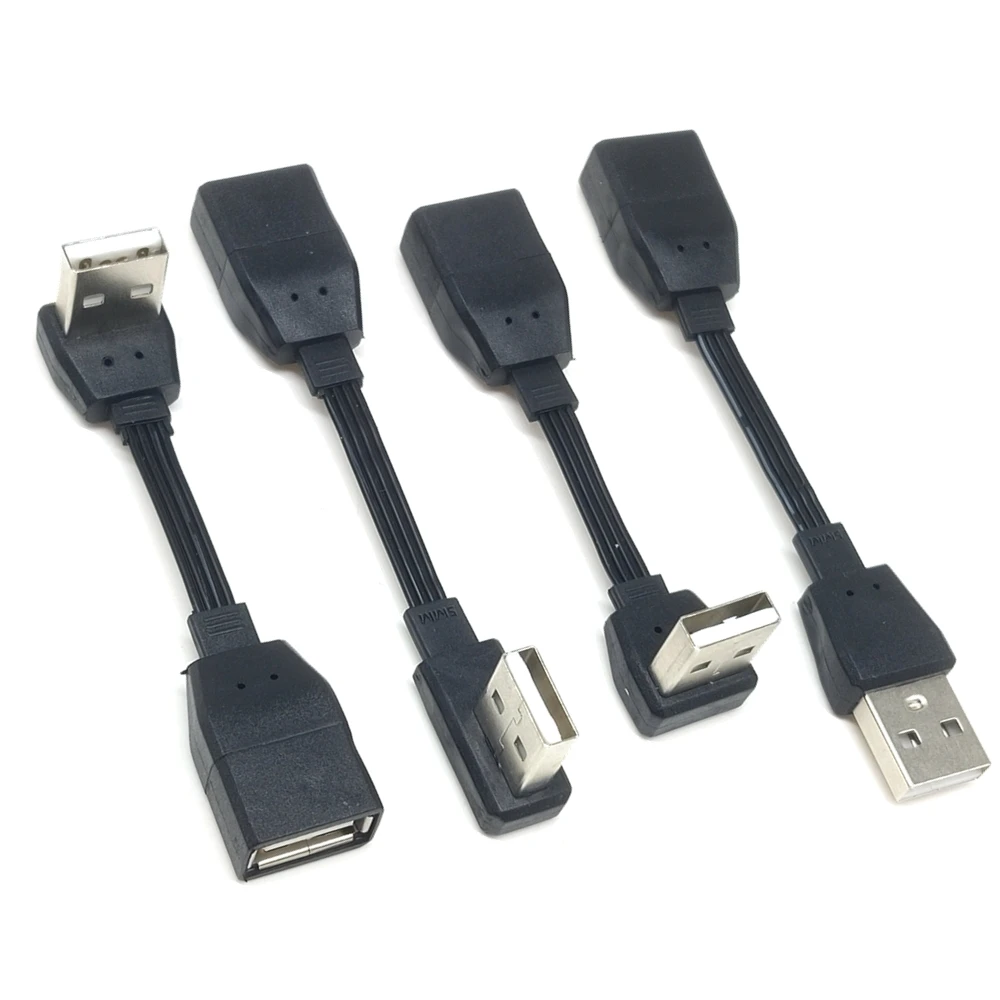 Удлинительный кабель USB 5 см, 10 см, 20 см, 50 см, 100 см, Колено 90 градусов, прямоугольный L-образный коленчатый кабель для передачи данных, USB2.0 коленчатый Мужской кабель для передачи данных