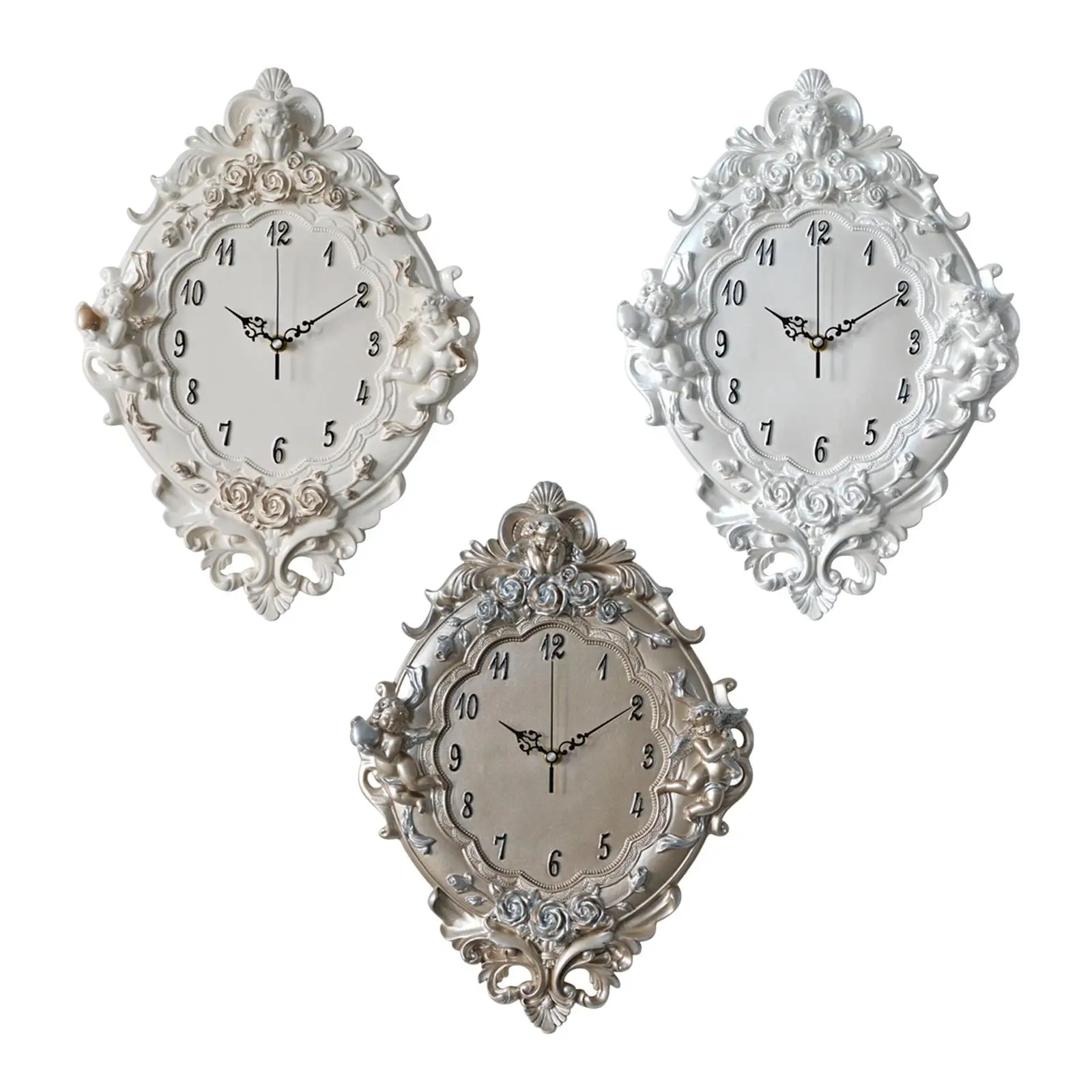 

Creative European Clock Resin Angel Figurines for Dorm Hotel Home Bathroom