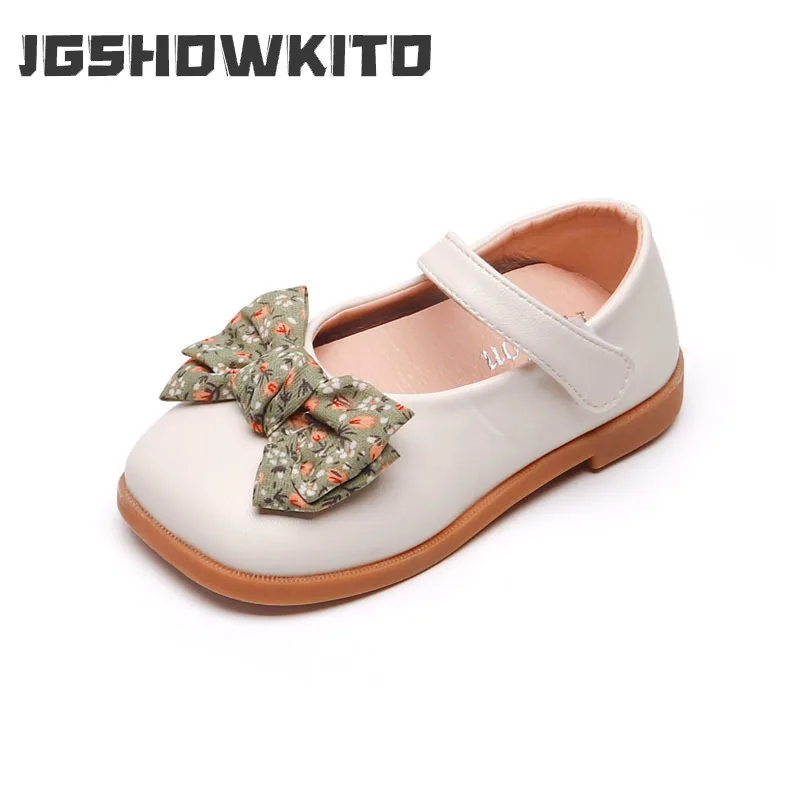 

Children's Bow Leather Shoes Versatile 2022 Spring and Autumn Girls Shallow Casual New Square-toe Japanese Kids Fashion Loafers