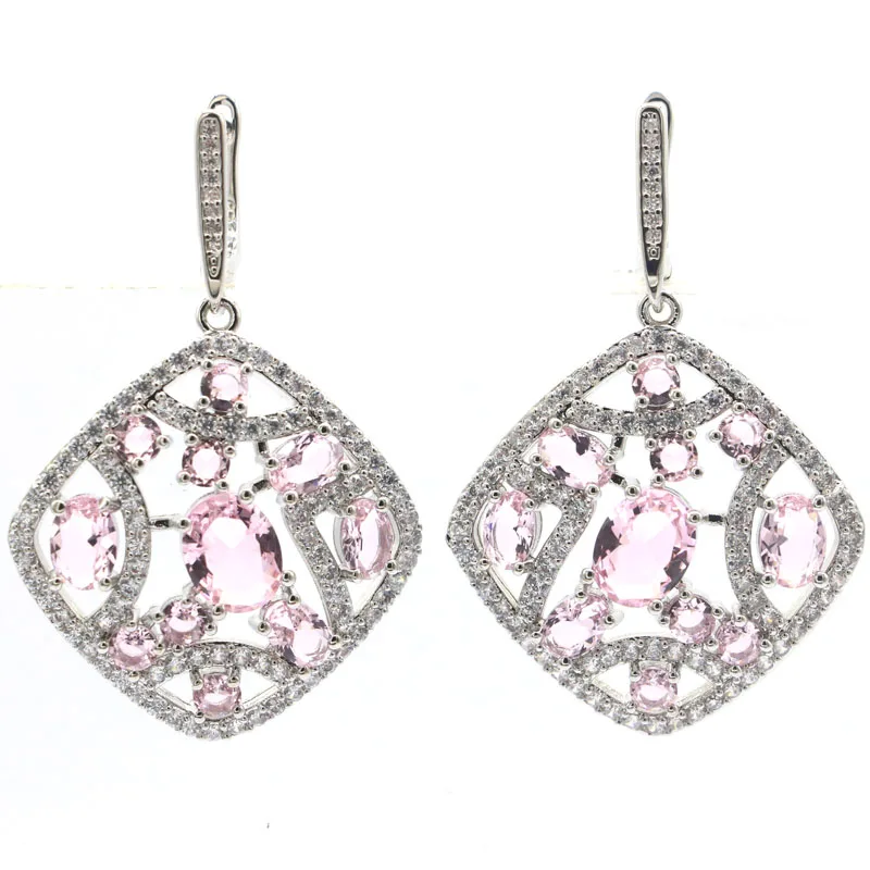 

50x20mm Princess Cut Big Heavy 24g Gemstone Golden Citrine Women Dating Silver Earrings Wholesale Drop Shipping