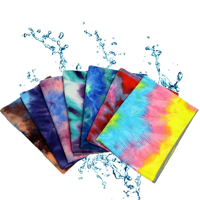 

Gym Swiming Non-Slip Yoga Towel Soft Travel Sport Fitness Exercise Yoga Pilates Mat Tie-dye Printed Blanket Yoga Mat 183x63cm