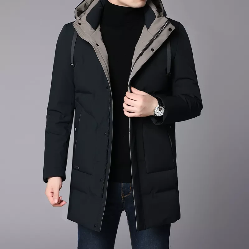 Color Down Coats Fashion Casual Men Clothing 2021|Down Jackets Jacket Men White Duck Down Jacket Thick Warm  Long Hooded Mens So