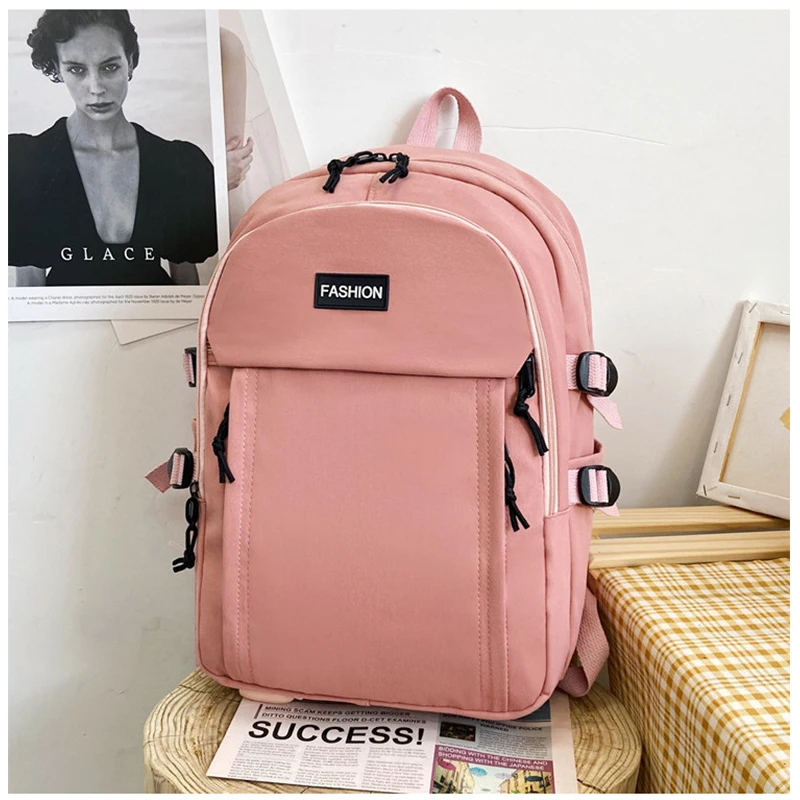 

High School College Student Backpack for Teen Girls Boys Nylon Large Schoolbag Campus Youth Bookbag Casual Korean Bagpack