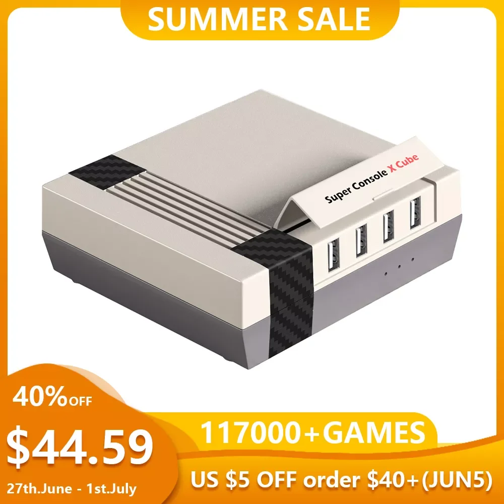 Супер консоль Kinhank X Cube для видеоигр 256 ГБ до 62000 + игр PSP/PS1/N64/DC Ретро ТВ игроков |