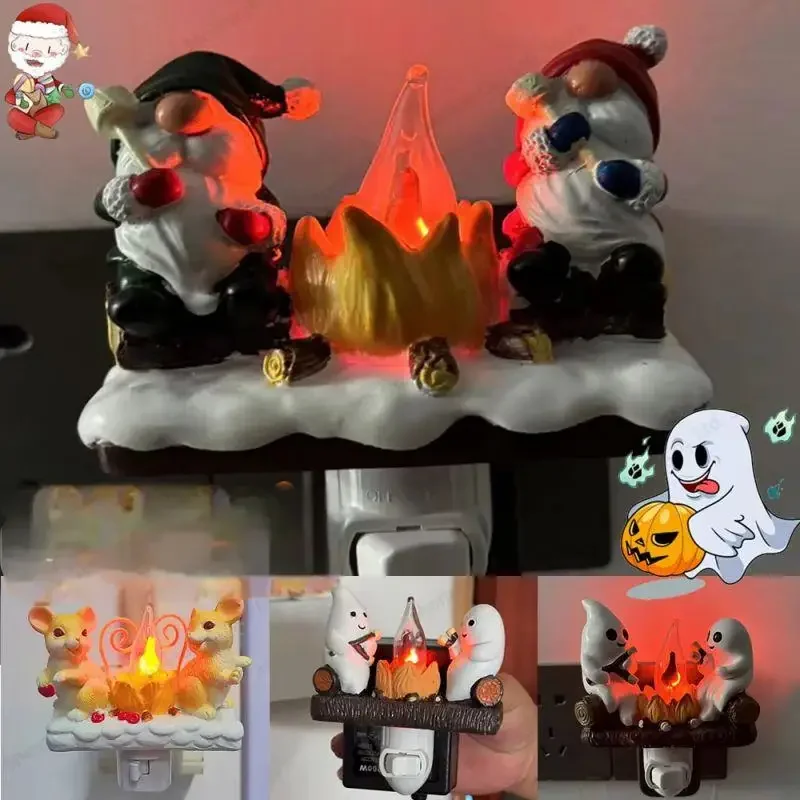 Прикроватная лампа с капюшоном в виде карлика атмосферный светильник огни пигме