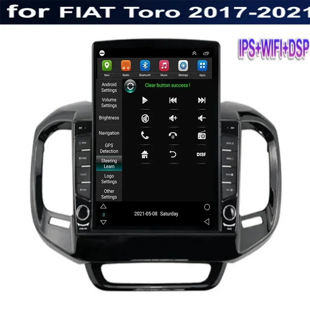 8G+128G Android Carplay Car Radio For FIAT Toro 2017 2018 2019 2020 2021+ Tesla Type Multimedia Video Player Navigation GPS BT