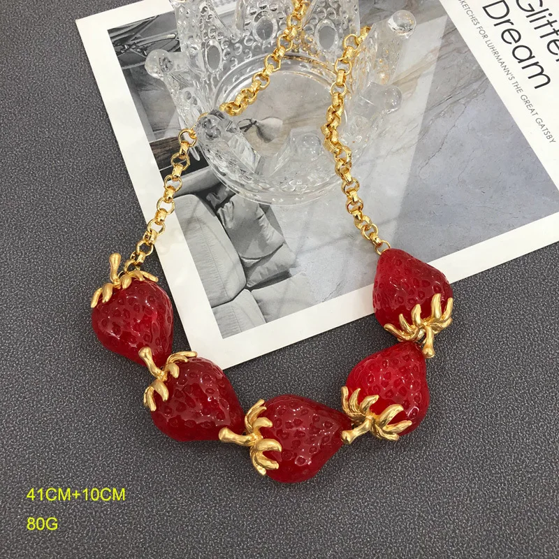 Женские серьги с Красной клубникой Draweye роскошные винтажные элегантные