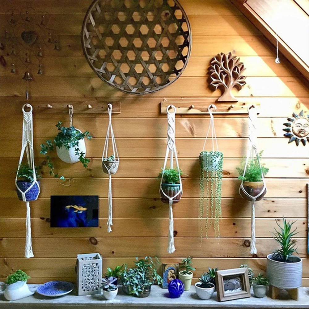 

Plant Hanger 100% Handmade Macrame Plant Hanger Flower Pot Hanger For Wall Decoration Garden Balcony Hanging Home Decor Supplies