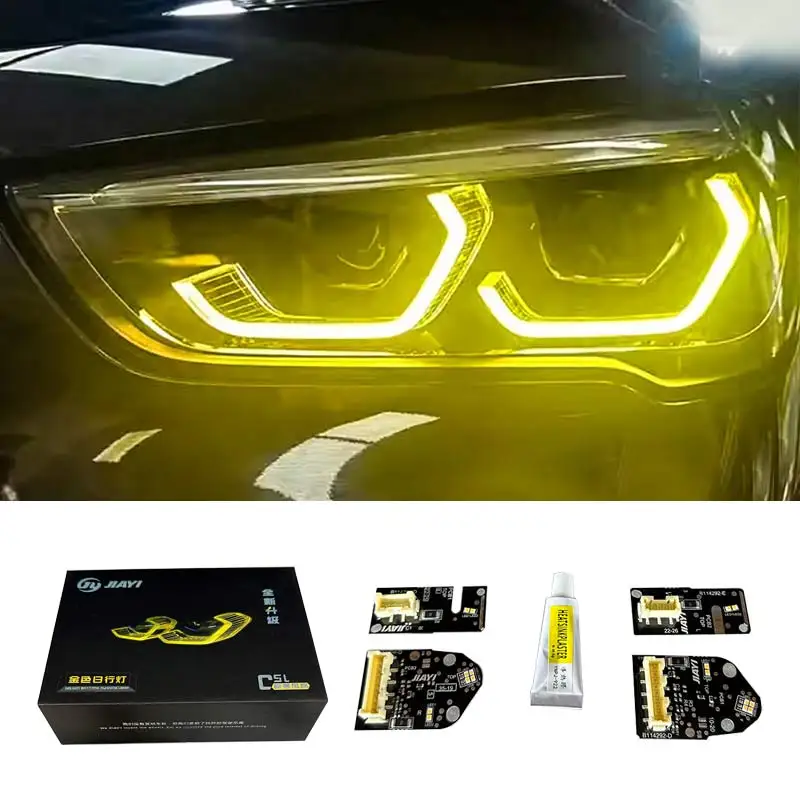 Фото Для BMW X1 F48 F49 2019-2022 LCI Желтые ДХО Лимонно-желтые Дневные Ходовые Огни LED-модуль CSL DRL №1