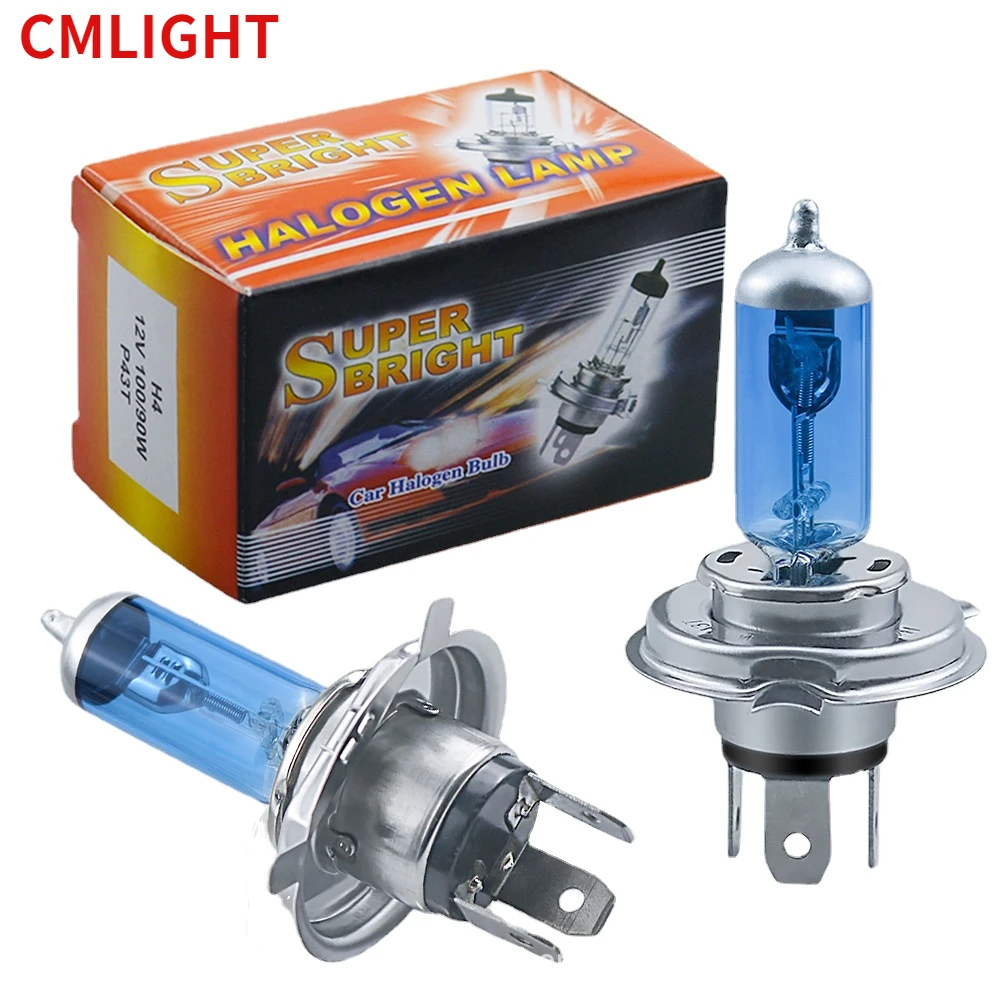 

CMLIGHT H7 H4 High and Low Beam Halogen Bulb Car 60/55w 12v White Light P43t Light Headlight Lamp 6000k 55w Headlight Lamp