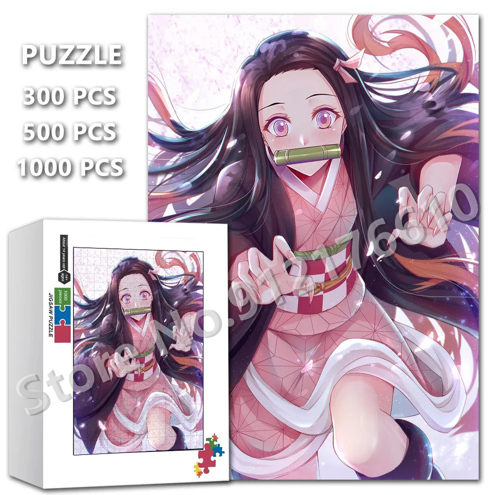 

Lovely Anime Girls Kamado Nezuko Jigsaw Puzzle 1000 Pieces Demon Slayer Cartoon Education Decompression Wooden Puzzle Toys Gifts