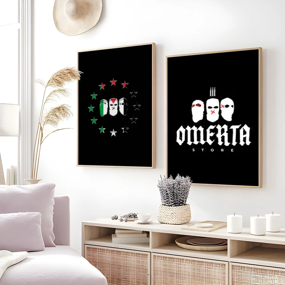 Фото Бренд Omerta Maes 47, черный постер с логотипом, настенный художественный принт, подходит для гостиной, спальни, бара, гостиной, украшения дома, подарок №4