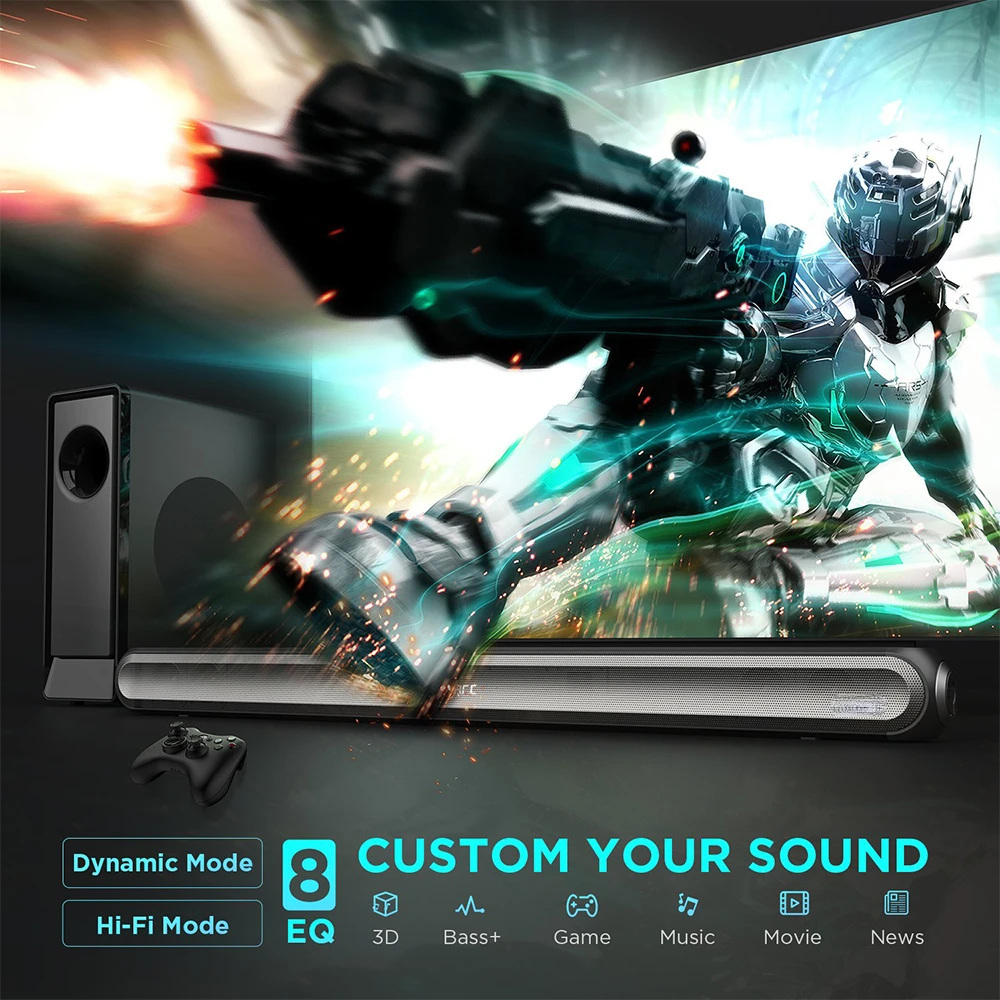 

240W TV Soundbar Wired&Wireless Bluetooth 5.0 Speaker Home Theater Stereo Sound Bar Built-in Subwoofers