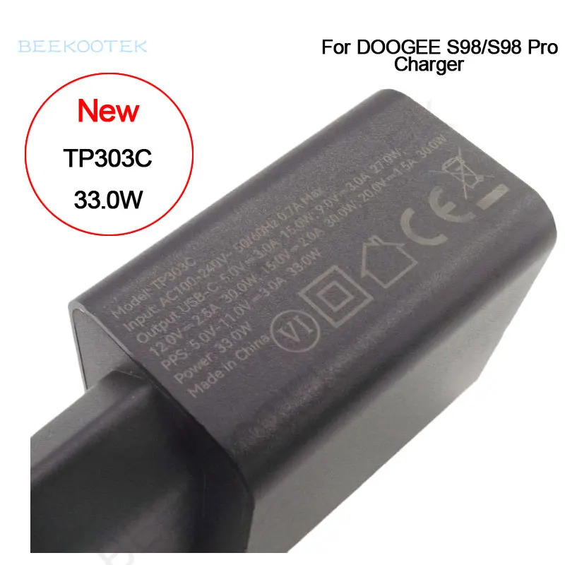 Новинка оригинальное быстрое зарядное устройство Doogee S98 адаптер питания TP303C 33 Вт