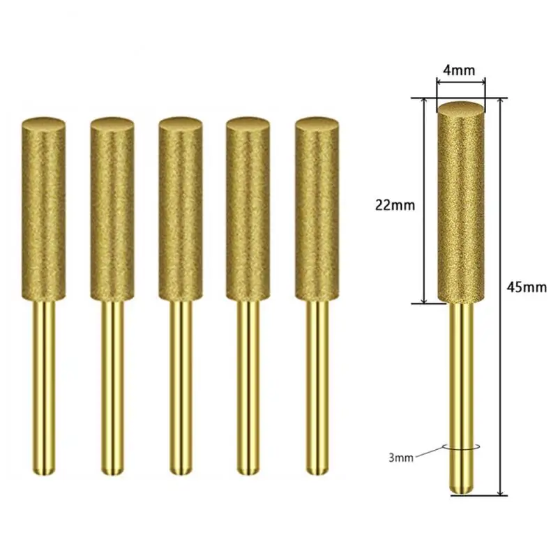 

5PCS 4/4.8/5.5mm Diamond Chainsaw Sharpener Burr Grinder Chain Saw Drill Bits Saw Sharpening Carving Grinding Tools New