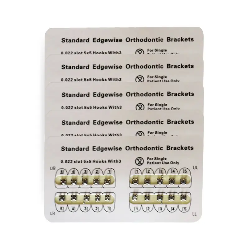 

10Packs Orthodontic Braces Brakets Edgewise 3 Hook Standard Mini White Pad